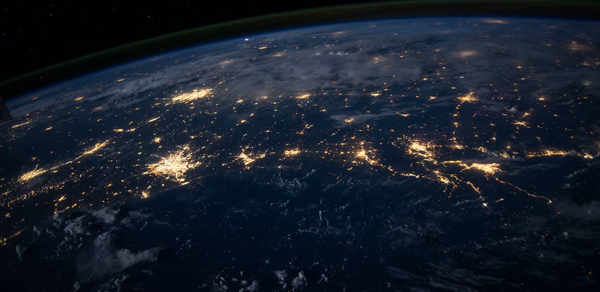 Image of the world from space at night